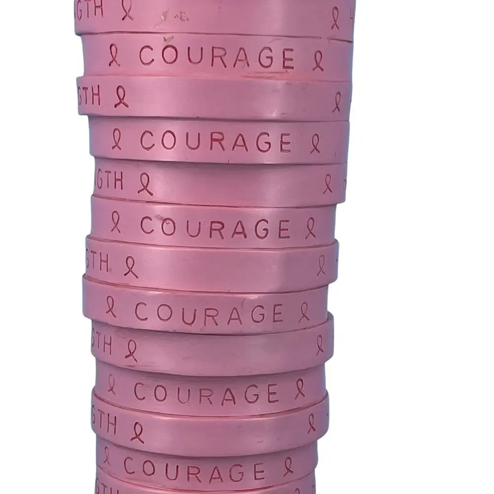 Breast Cancer Awareness Vase Iconic Pink Ribbon Faith Hope Strength Courage